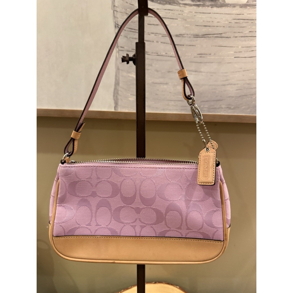 Coach Signature Mini Demi‎ Bag Canvas Leather Bubblegum Pink 6094 Y2K Vintage